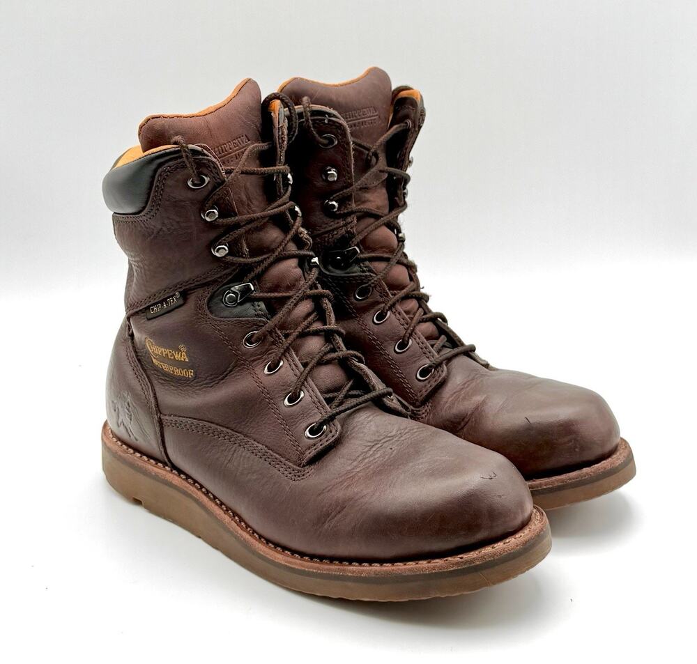 Chippewa Men’s Sz 8.5 Soft Toe Waterproof Work Boots 72190 Oil & Heat Res. Sole
